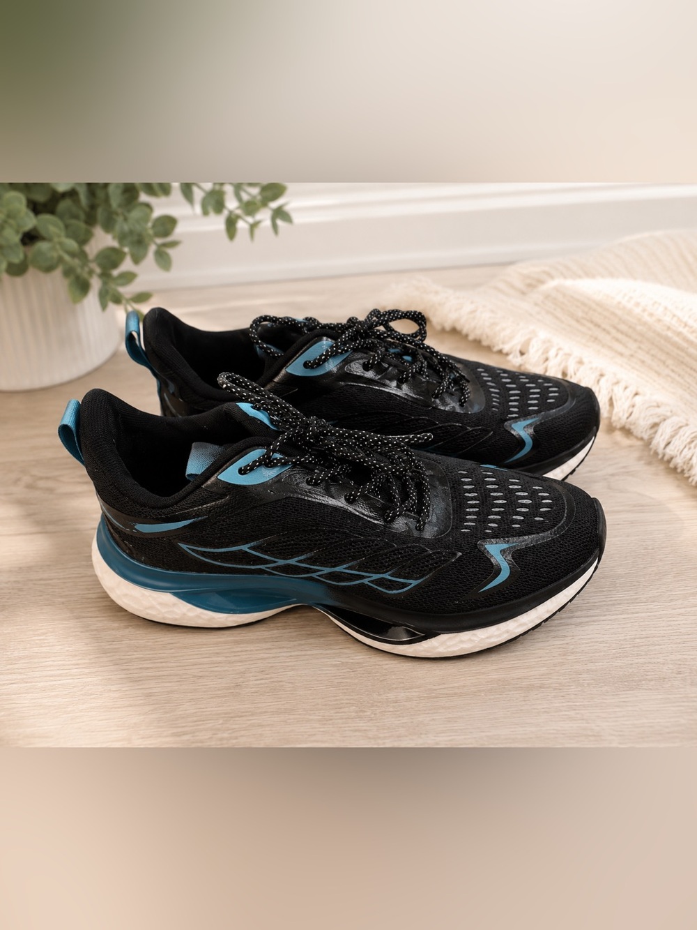 Black & Teal Running Sneakers- Brand New